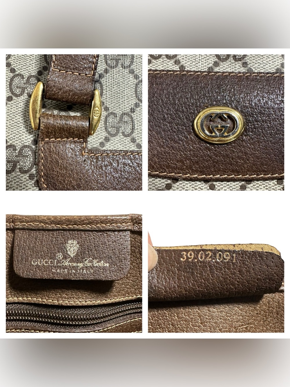Gucci GG Supreme Web Canvas & Leather Sherry Line Tote Bag - Picture 9 of 16
